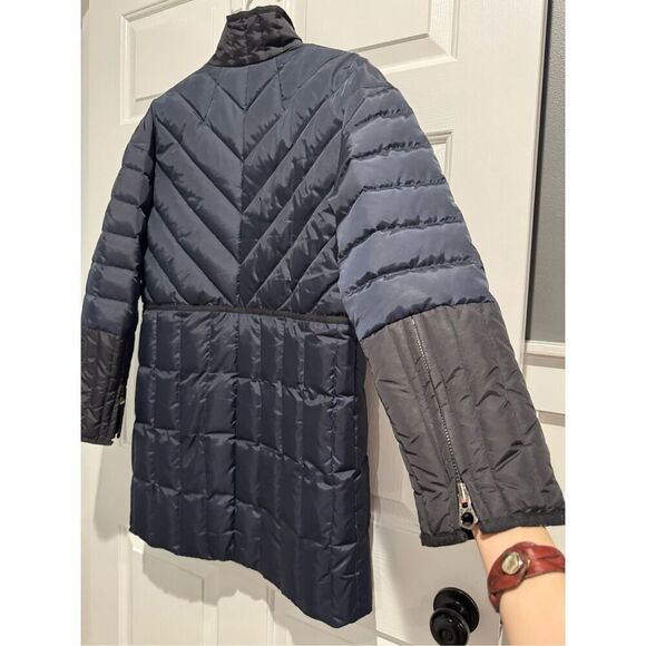 Madewell Navy Blue Quilted Full Zip Down Puffer High Collar Jacket Women's M - Picture 15 of 15
